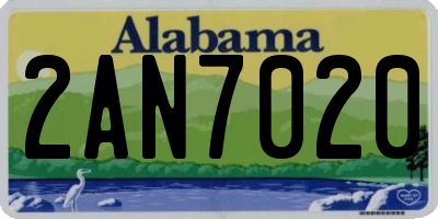 AL license plate 2AN7020