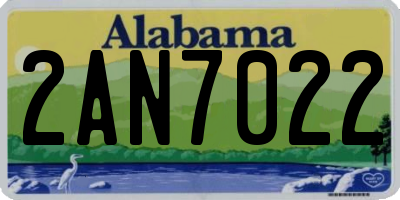 AL license plate 2AN7022