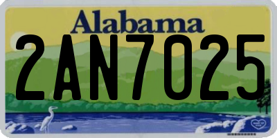 AL license plate 2AN7025