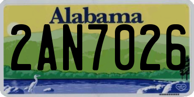 AL license plate 2AN7026