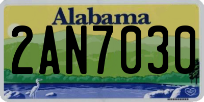 AL license plate 2AN7030