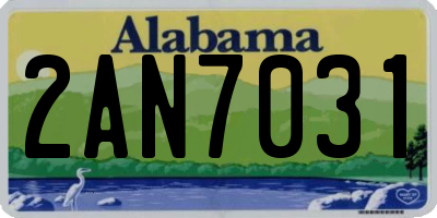 AL license plate 2AN7031
