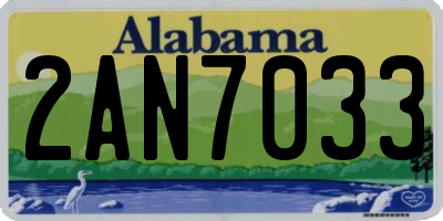 AL license plate 2AN7033