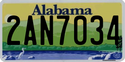AL license plate 2AN7034