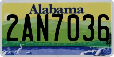 AL license plate 2AN7036