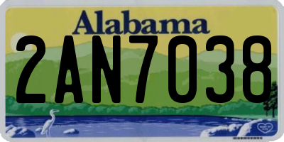 AL license plate 2AN7038