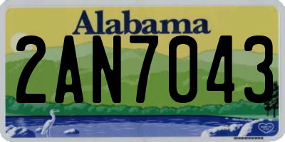 AL license plate 2AN7043