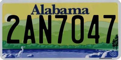 AL license plate 2AN7047