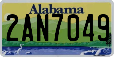 AL license plate 2AN7049