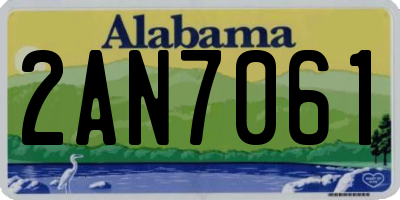 AL license plate 2AN7061