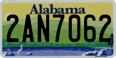 AL license plate 2AN7062