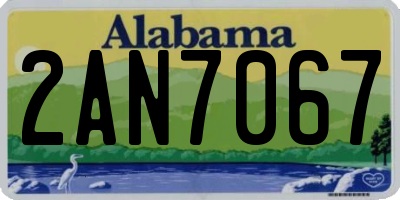AL license plate 2AN7067