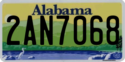 AL license plate 2AN7068