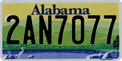 AL license plate 2AN7077