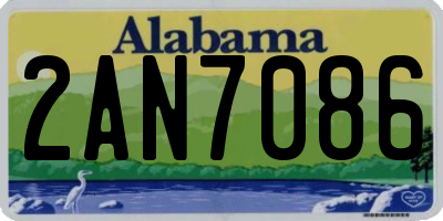 AL license plate 2AN7086