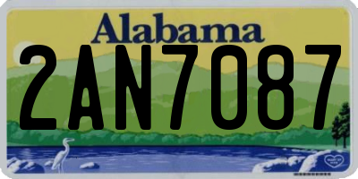 AL license plate 2AN7087