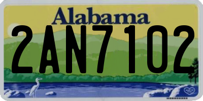 AL license plate 2AN7102