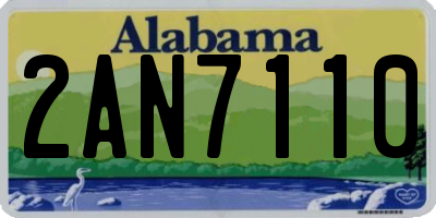 AL license plate 2AN7110