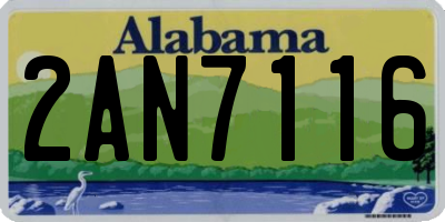 AL license plate 2AN7116