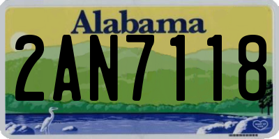 AL license plate 2AN7118