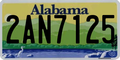 AL license plate 2AN7125