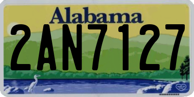 AL license plate 2AN7127