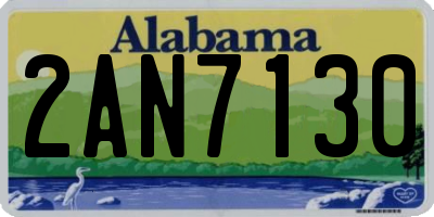 AL license plate 2AN7130