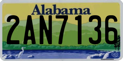 AL license plate 2AN7136