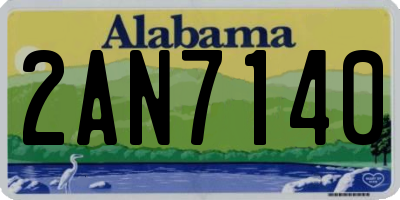 AL license plate 2AN7140
