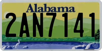 AL license plate 2AN7141