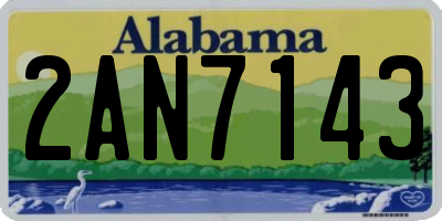 AL license plate 2AN7143