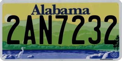 AL license plate 2AN7232