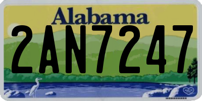 AL license plate 2AN7247