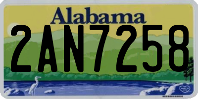 AL license plate 2AN7258