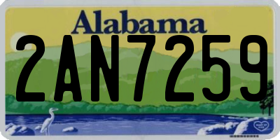 AL license plate 2AN7259