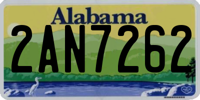 AL license plate 2AN7262