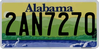 AL license plate 2AN7270