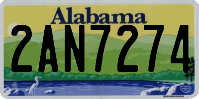 AL license plate 2AN7274