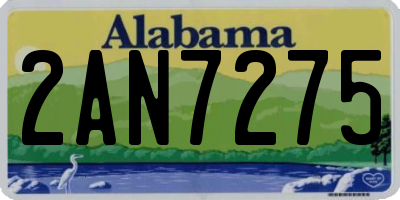 AL license plate 2AN7275