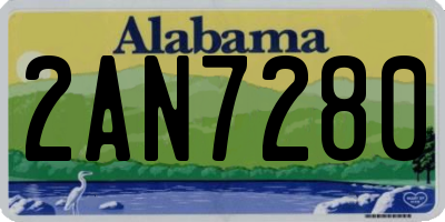 AL license plate 2AN7280