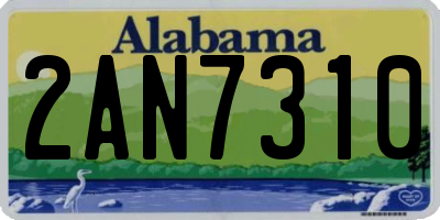 AL license plate 2AN7310