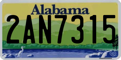 AL license plate 2AN7315