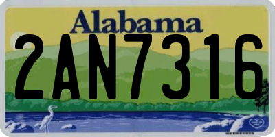 AL license plate 2AN7316