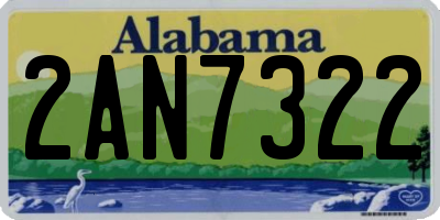 AL license plate 2AN7322