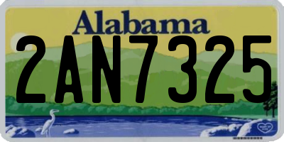 AL license plate 2AN7325