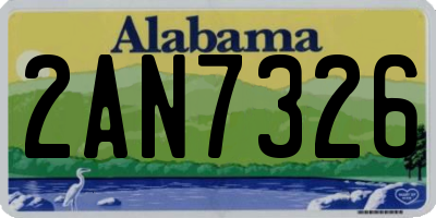 AL license plate 2AN7326