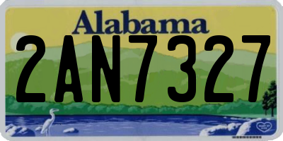 AL license plate 2AN7327