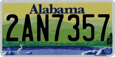 AL license plate 2AN7357