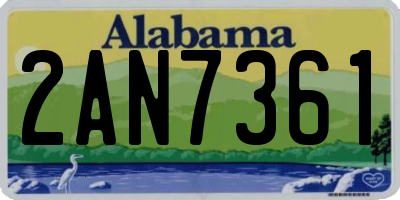 AL license plate 2AN7361