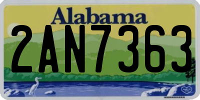 AL license plate 2AN7363